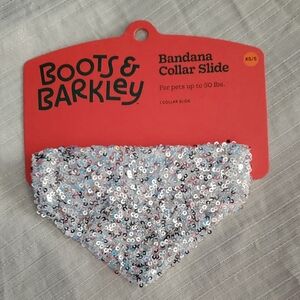 Dog Silver Sequin Collar Slide Bandana